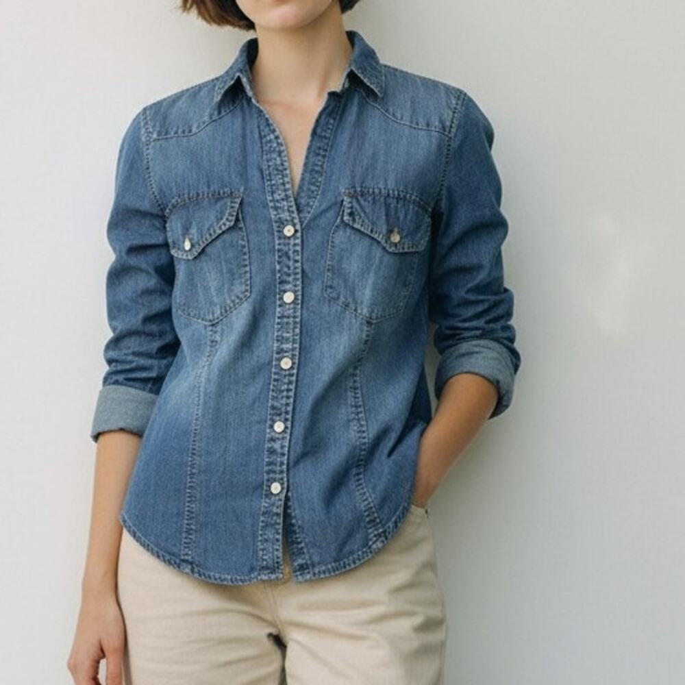 Cloth & Stone Blue Chambray Tencel Buttondown Shirt *XS / S
